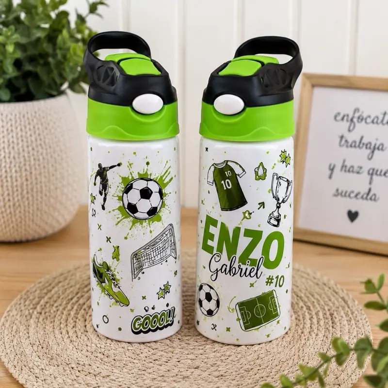 Personalized Kids Soccer Water Bottle | Custom Name Sports Bottle | BPA Free
