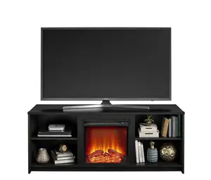 Fireplace TV Stand for TVs up to 65", Black Oak