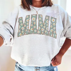 Mama Floral Sweatshirt - Ash Grey - Sublimation Womenswear Casual Comfort Sweaters Style