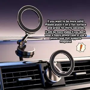 Fits MagSafe Car Mount, [All-Metal] Magnetic Phone Holder for Car with Strong Magnets, 360° Adjustable iPhone Car Mount, Car Accessories for Women Men, for iPhone 16 15 14 13 12 Pro Max Plus