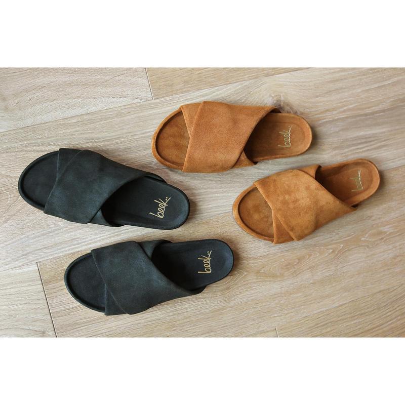 beek KEA Suede Slide Sandals - Ivy Women's Summer Walking Shoes with Memory Foam Footbed & Rubber Outsole for Enhanced Grip