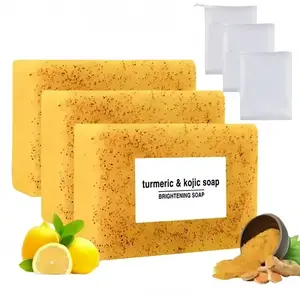 3PCS Turmeric Soap,Deep cleansingSoap,Moisturizing Soap For Face &Body,Body wash & Soap For Women& Men jabon curcuma Body CareComfort Skin Care acid kojic glow bar nurture Moisturizer Cleanser Acne Lemon