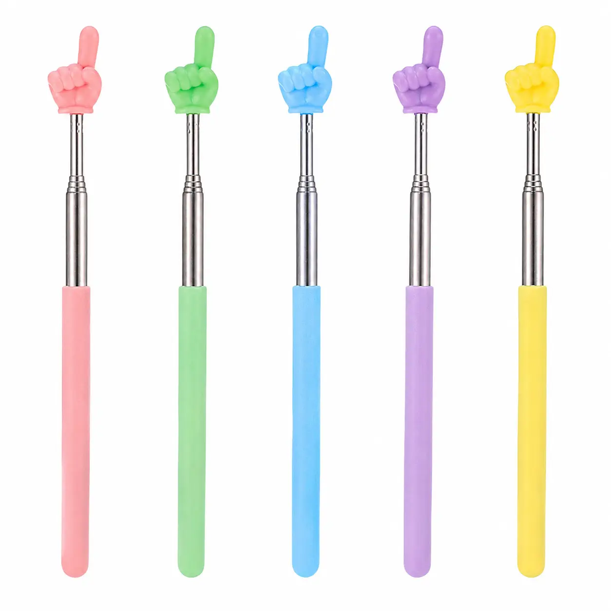 1/3/5PCS Retractable Finger Pointer Stick, Cute Hand Shape Teaching Pointer for Teachers & Kids, Extendable Classroom Tool for Reading, Presentations, Homeschool & Back to School Supplies