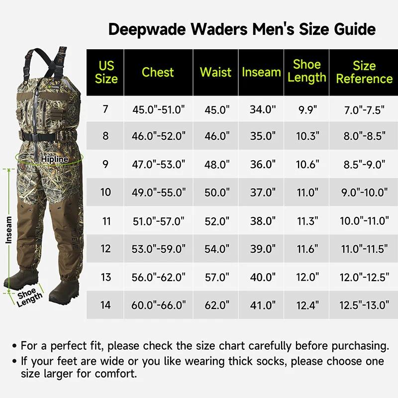 [Amazing Offer] TideWe DeepWade Zip Waders Duck Hunting Breathable Chest Wader mens clothing