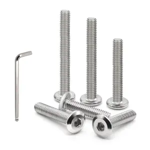 M6 x 30 MM Bolts - 10 Pcs Flat Head Hex Socket Cap Screws Bolts for Crib,Chairs and Furniture,etc - 304 Stainless Steel - with Allen Wrench,Bed Hardware Replacement