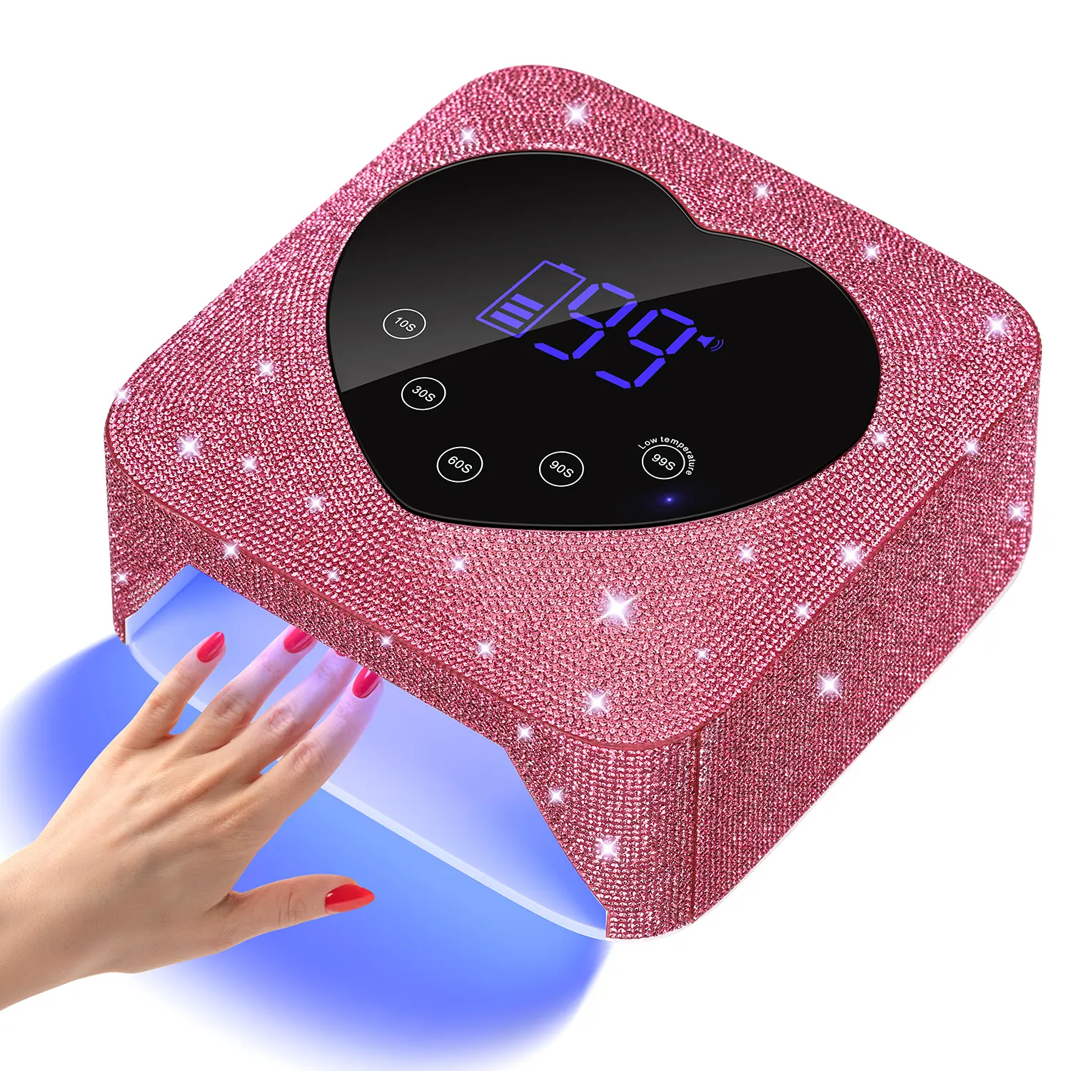 Rechargeable Cordless UV LED Nail Lamp, 30 LEDs Gel Nail Polish Dryer with 5 Timer Settings, Professional Manicure Light for Home Salon Nail Tools