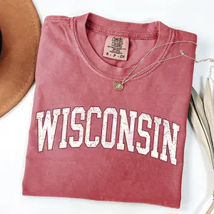 Wisconsin, Football, Sports, Game Day, Big Game, Touchdown, Tailgate Party, University, College, State, Comfort Colors Tshirt, Tee