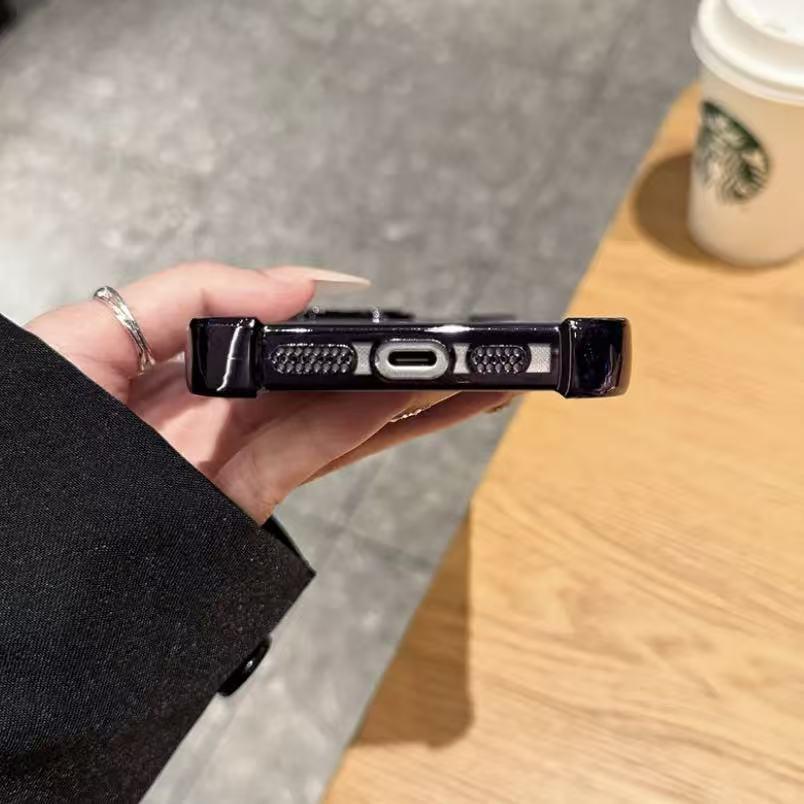 Elegant cherry pattern phone case, four corner airbag anti drop protection, anti yellowing electroplating ultra-thin TPU material, suitable for iPhone 17Pro Max Air 16 15 Plus 14 13 12 11 XR XS and Samsung Galaxy S25 S24 S23 S22 phone cases. A17