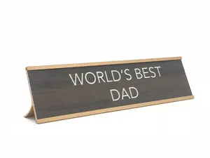 LEMONSODA World’s Best Funny Desk Plates (Humorous Signs for Office Mother’s & Father’s Day) - Novelty Gifts Dad