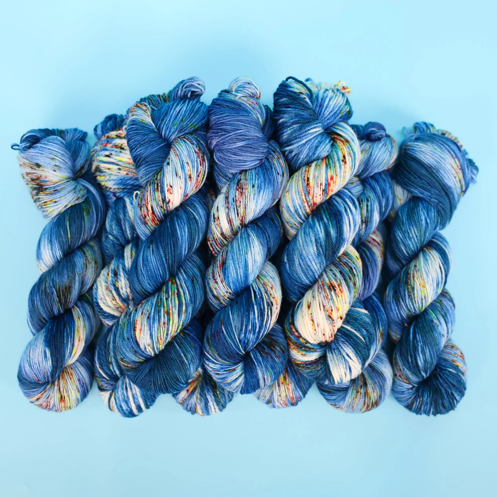 Sizzle ‘n’ Pop – Superwash Merino Wool – Hand Dyed Red, White & Blue Yarn for Knit and Crochet – Bad Sheep Yarn
