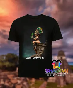 100% Chapina Culture - Guatemala Shirt Casual Crewneck Cotton Classic Tshirt T-Shirt