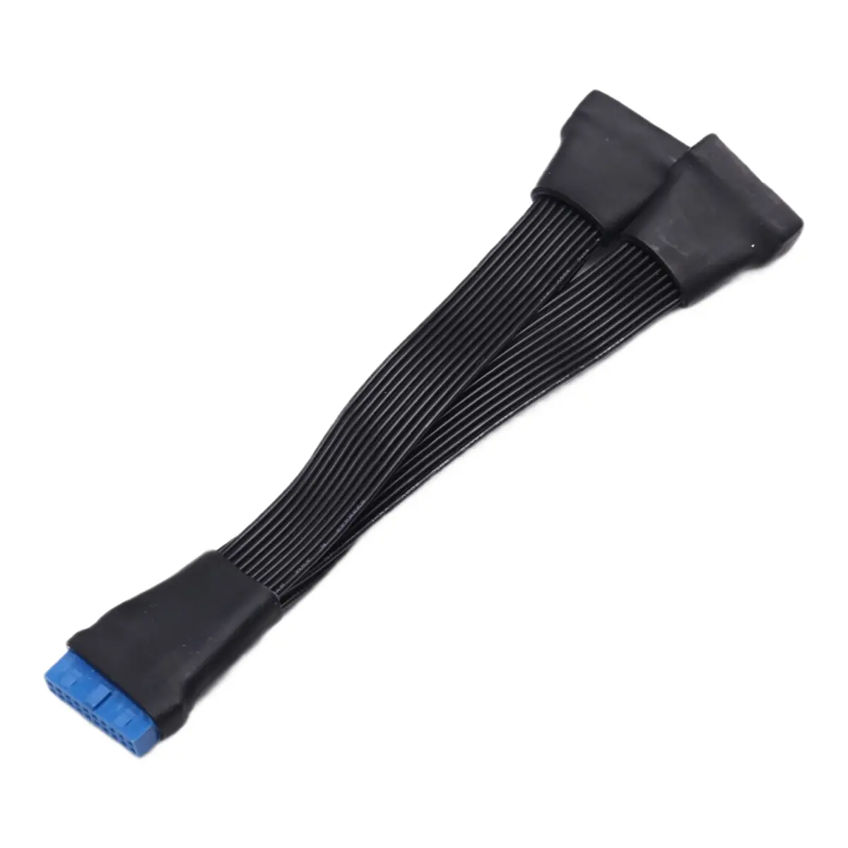 1 x USB3.0 19Pin/20Pin 1-to-2 Splitter Cable - USB 3.0 PVC+Copper Flat Cable, 15cm/5.9in Internal Motherboard Header Extension Adapter with High-Quality Tinned Copper Wire, 100% Brand New