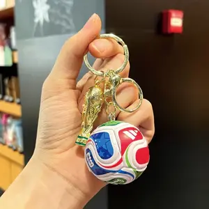 2026 World Cup PU Keychain Stress Ball, Elastic Ball Gift Souvenir Set, Perfect Memorial Present, Includes Gift Box