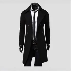 Double-breasted Clothes Men's Woolen Coat Slim Woolen Coat Men