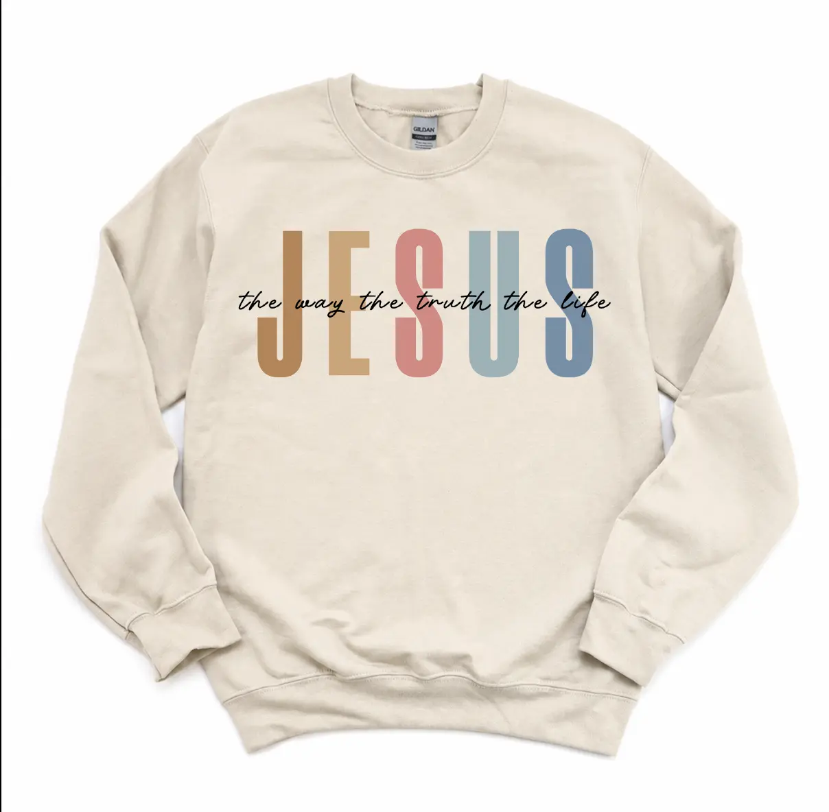 Jesus The Way The Truth The Life Unisex Pullover Sweatshirt, Religious Faith Christian Bible Verse Shirt, Jesus Apparel, Christians Gifts