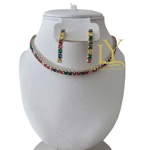 LaYaiBoutique #1165  Necklace and Earrings Set 14k Gold Laminated HIGH QUALITY
