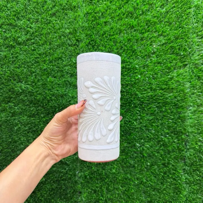Handmade Glass Relieve Cielito Lindo-Blanco Blanco-355ml.