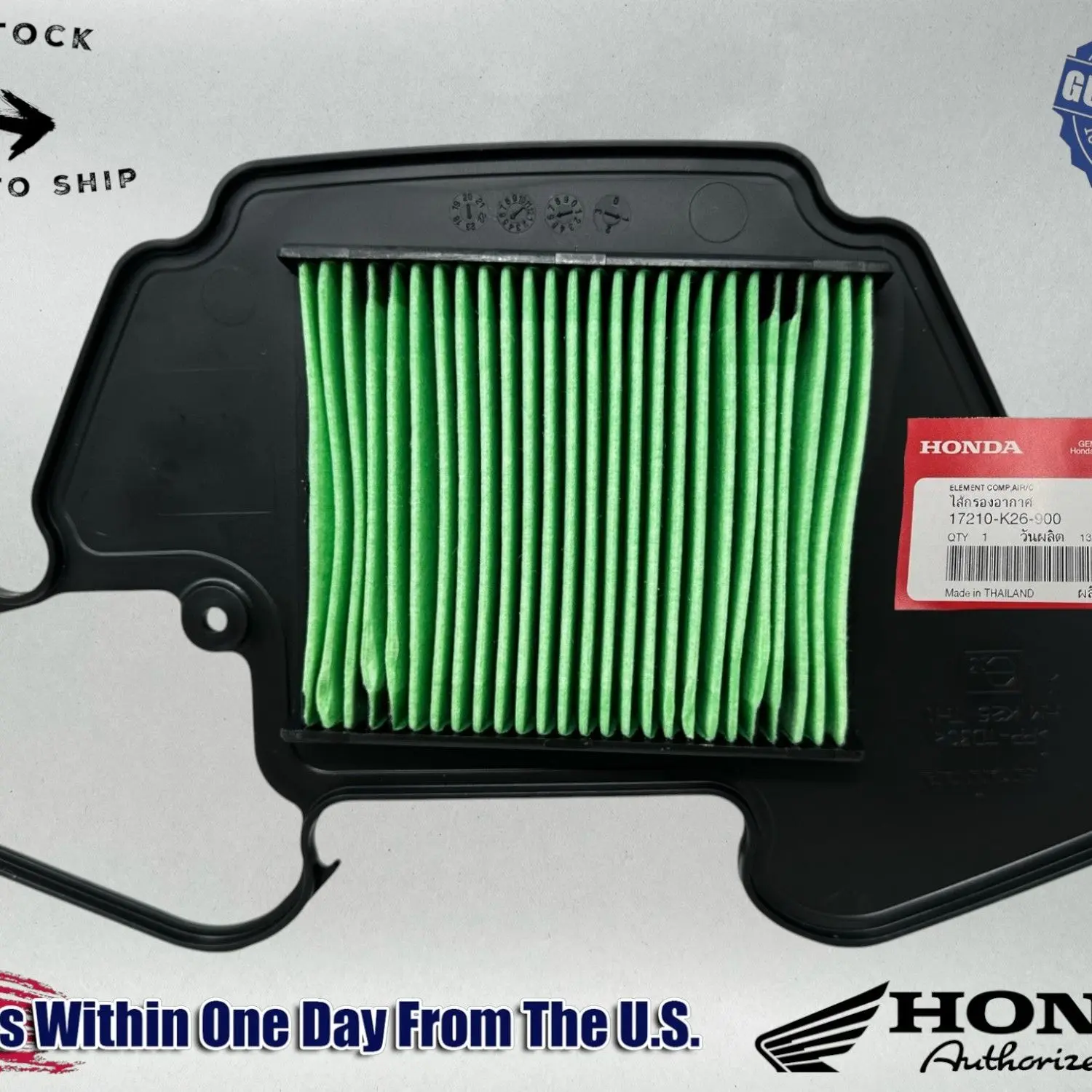 Honda Genuine OEM 17210-K26-900 Air Filter