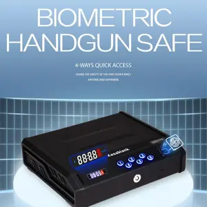 Biometric Security Safe for Valuables, Easy Edition,3 Ways Quick Access With Fingerprint/Digital Keypad/Key, Smart Home Safe for Bedside Nightstand Car Biometric Drop-Down Nightstand Safe Door Lock