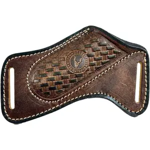 Leather Knife Sheath for Belt - Folding Pocket Knife Holder for Leatherman Wingman Sidekick Rebar Multi-Tools - Horizontal Pancake Belt Holster Fits 4.5" Folding Knives Swiss Army Handmade Italian Cowhide