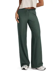 ODODOS Women's Wide Leg Pants - Ultra Soft odSTRATUM Tech Adjustable Mid-Rise Casual Pajama Lounge Pants