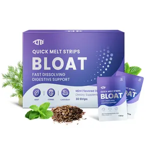 Fast-Dissolving Bloating Relief Sugar-Free Strips for Digestive Support Portable | Amla Fennel Caraway Peppermint | Supports Digestive System Eases Bloating | Sugar-Free Vegan 15 Strips per Pack