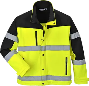 Portwest US429YBRS 2 Tone Softshell Jacket, Yellow & Black - Small, Reflective Tape, Water Resistant