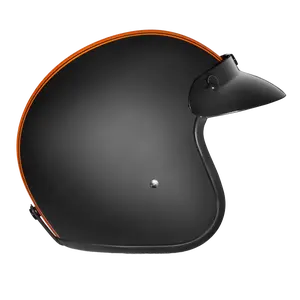 DOT Approved Daytona Cruiser Open Face Motorcycle Helmet - Men, Women & Youth - With Visor & Graphics - W/ Orange Pin Stripe