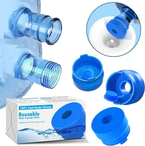 MYLOLF 3 & 5 Gallon Water Jug Cap, 3 Pack Reusable Food Grade Silicone Replacement Cap for 55Mm Standard/Screw/Crown Tops Water Bottle and Water Dispensers, Non-Spill & Leak Free