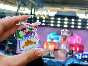 Lover House Snow Globe Floating Liquid Acrylic keychain, Fan Merch, Singer Acrylic Keychain