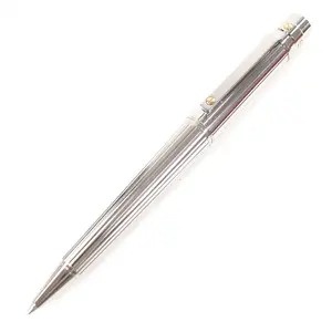 Pre-owned Cartier Sterling Silver 925 (Ag925) Small Leather Goods Santos de Silver Ballpoint Pen