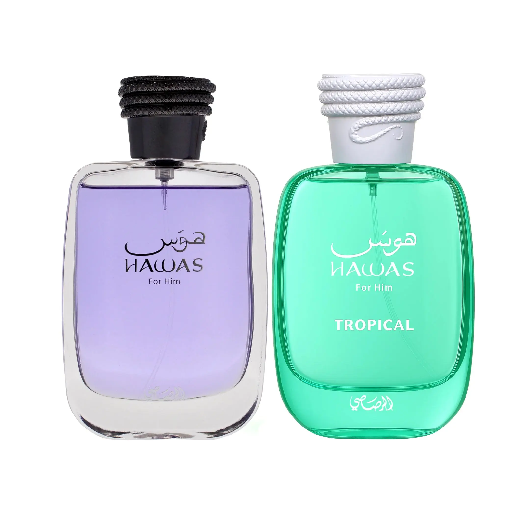 Rasasi Hawas 2 Piece Bundle Set (3.4 Ounce, Rasasi Hawas for Men Eau de Parfum Spray + 3.4 Ounce, Rasasi Hawas Tropical for Men Eau de Parfum Spray)