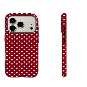 White heart-shaped red phone case Cover for iphone 17 pro max 16 Plus 15 14 13 12 11 Plus Fashion Trendy Anti-Stain Durable Lightweight Protection Shockproof Matte Texture Elegant Luxury Gift High-Quality New Product, New Year's Best Choice