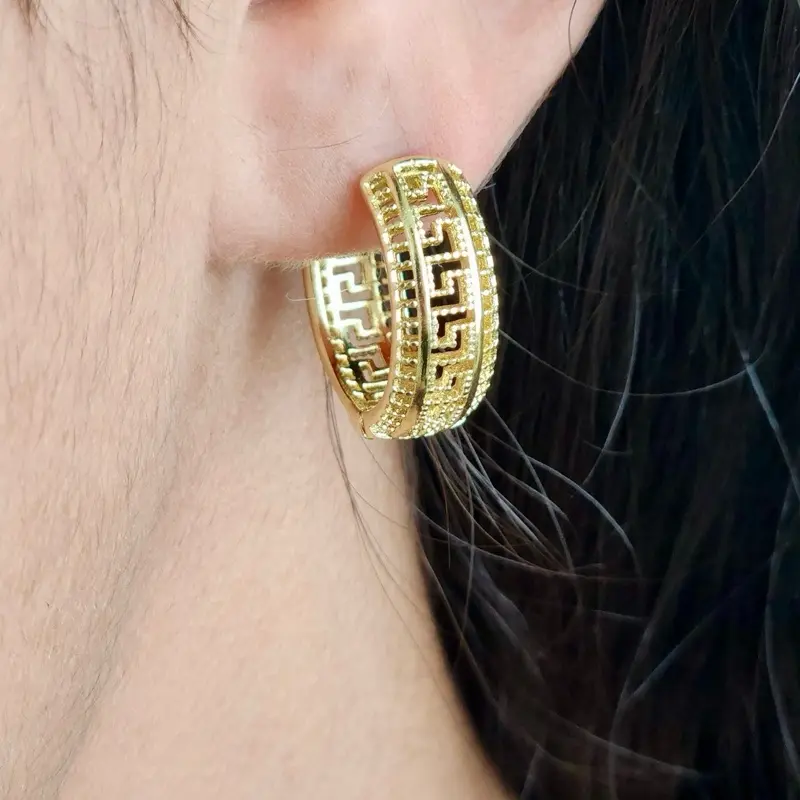 ViOrO 14K Gold Plated Earrings - Electro Laminated for Daily Use. Women Fashion Jewelry - Stylish Accessories