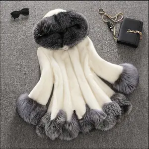 Faux fur coat medium and long mink down fox hair