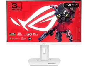 ASUS ROG Strix 24 inch Full HD 380Hz Fast IPS 1ms AMD FreeSync Premium & NVIDIA G-SYNC compatible HDR400 White Gaming Computer Monitor with Height Adjustable, Pivot, Swivel & Tilt Stand XG259QNG-W