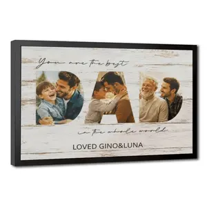 Personalized Fathers Day Poster Canvas for Dad, Daddy Poster, Custom Family Photo Gift, Father’s Day Decor from Kids, Gift For Dad