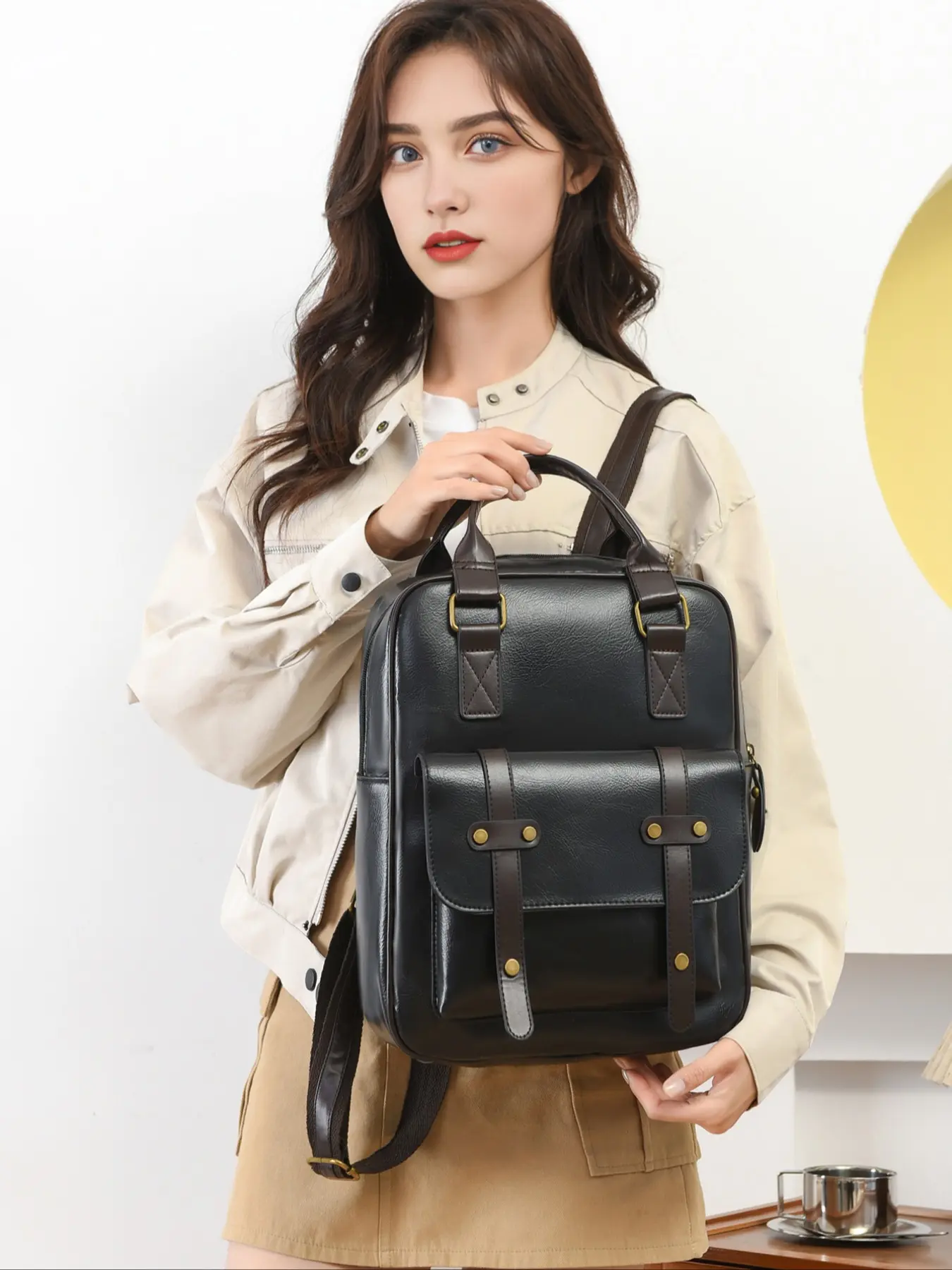 Vintage Women's Handbag Winter New Fashion Shoulder Bag Large Capacity Commuter Backpack Travel Commute Backpack, Stylish and Spacious Accessory Backpack Purse