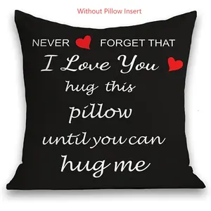 Romantic I Love You Hug Pattern Pillowcase, Hand Washable, Perfect Birthday Gift for Girlfriend, Dual Sided Print, No Pillow Insert Included