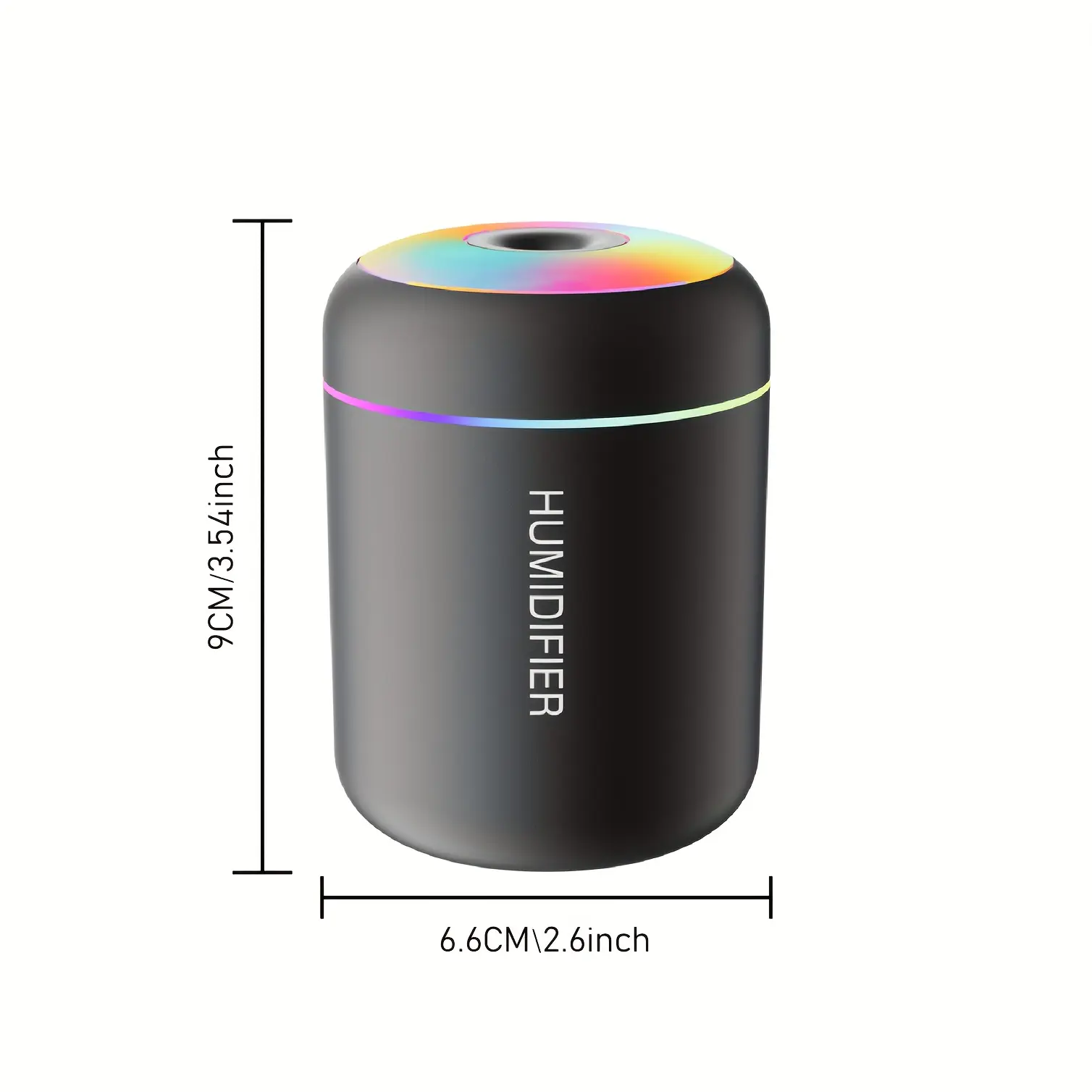 Miniature Compact USB Port Humidifier and Essential Oil Diffuser - Quiet Cool Mist + Lights, Small Size Space-Saving for Car, Bedroom