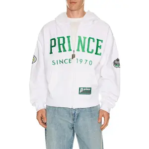 Prince Tennis Since 1970 Full Zip Hoodie in White Unisex