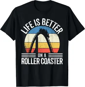 100% Cotton I Love Rollercoasters I Better On A Roller Coaster T-Shirt