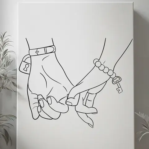 DTF Transfer Outline - Press & Paint Outline, Color your own DTF Lock and Key - Date night - Couple -  Coloring Activity - Sip and Paint Party - Coloring Paint Print