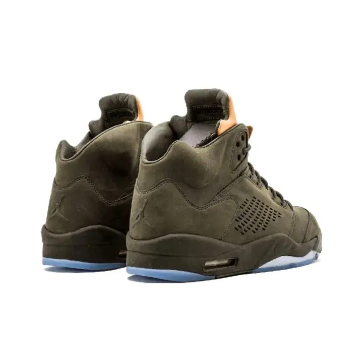 Brand New Sealed With Original Shoe Box Unisex High Top Basketball Sneakers Olive Green Suede Retro Cushioned Street Sports Shoes