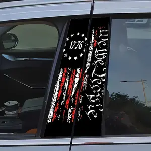 American Flag Car Column Sticker, Self Adhesive Waterproof Scratch Resistant Vinyl Decal for Glass Metal Plastic Ceramic Wood Surfaces, Universal Car Sticker