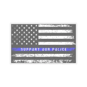 Support Our Police USA Flag First Responder Kiss-Cut Stickers