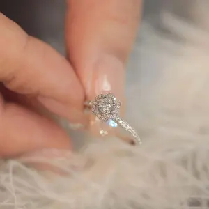 Rose flower ring stainless steel zircon flower index finger ring fashion accessories daily match