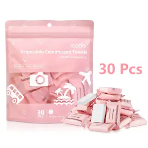 Disposable Facial Towels 30 Pack - Compressed Portable Towels for Travel, Camping, Hiking; Quick-Dry & Absorbent for Gym, Picnic, On-the-Go Cleansing Quick Drying Towel