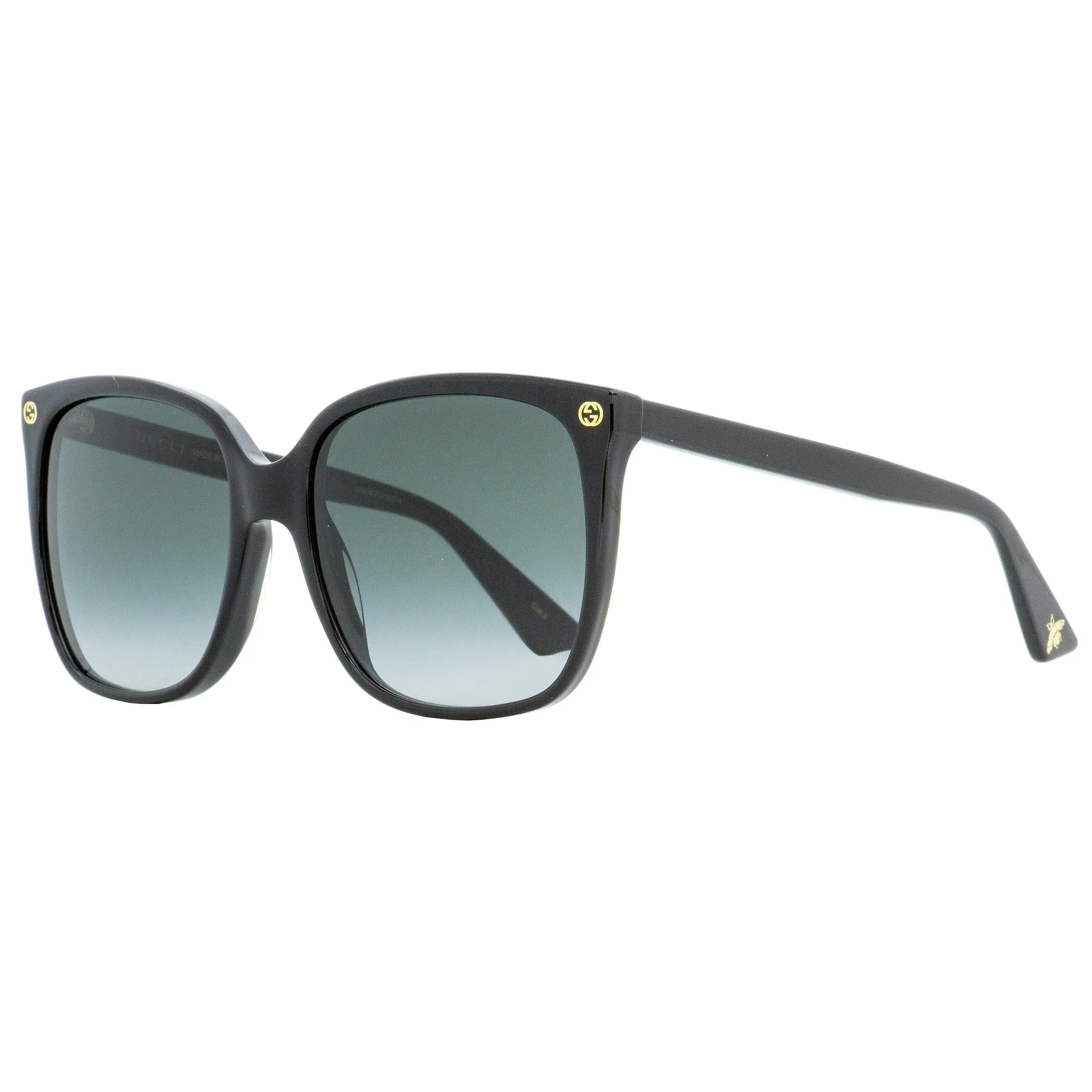 GUCCI Women's Oversized Square Sunglasses with Interlocking GG Front Logo, 100% UV Protection, GG0022S - Black, 57mm