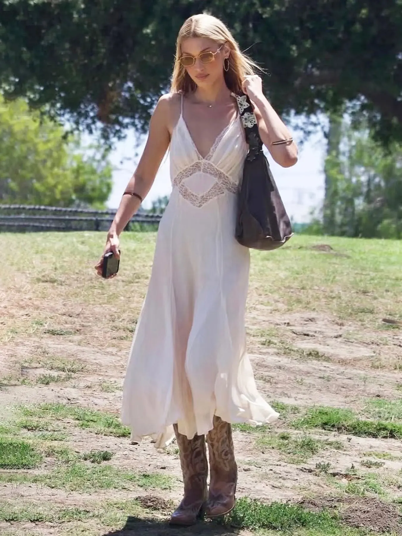 Holiday Style Series V-neck Lace Patchwork White Lace Up Strap A-Line Dress, Women's Casual And Fashionable Chiffon Long Dress For Parties And Gatherings, Formal Dresses - TikTok Shop Holiday Style Series V-neck Lace Patchwork White Lace Up Strap A-Line Dress, Women's Casual And Fashionable Chiffon Long Dress For Parties And Gatherings, Formal Dresses - TikTok Shop